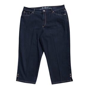 GLORIA VANDERBILT Womens Size 16P Slimming Effect Amanda Capri Dark Blue Jeans